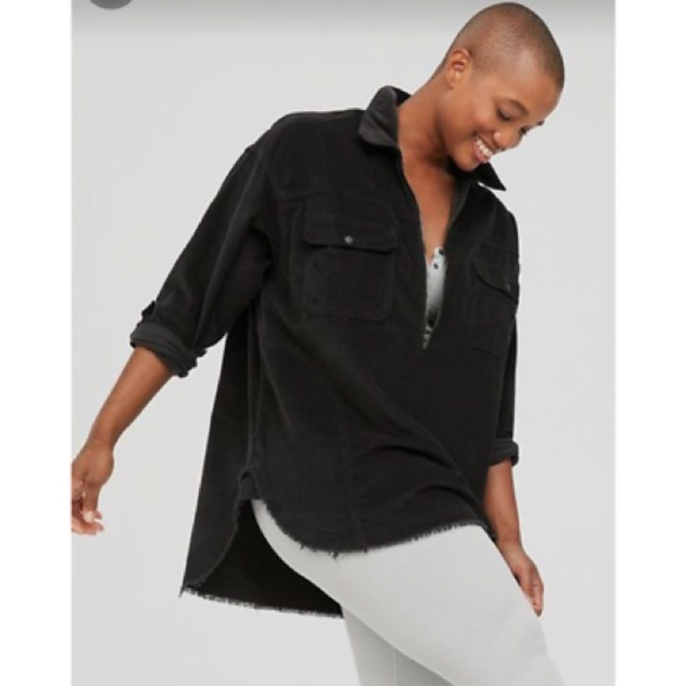 NWT Aerie Corduroy Quarter Zip Shacket Jacket Top Size S
